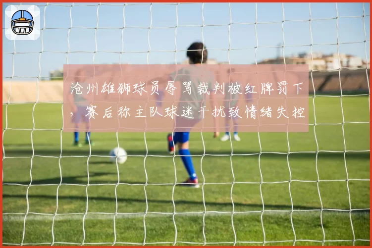 沧州雄狮球员辱骂裁判被红牌罚下,赛后称主队球迷干扰致情绪失控